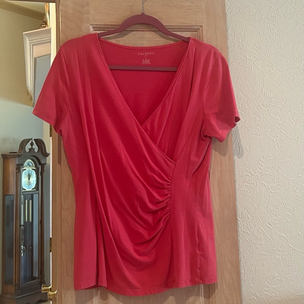 Talbots Women's Red Draped Top